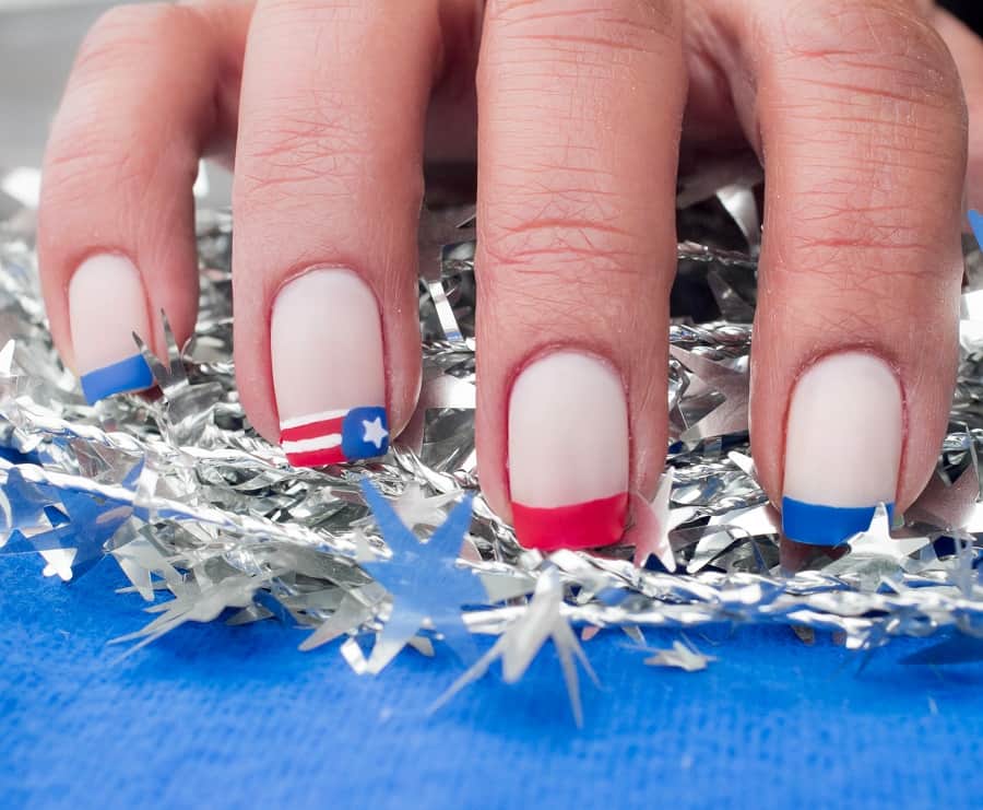 patriotic french tip nails