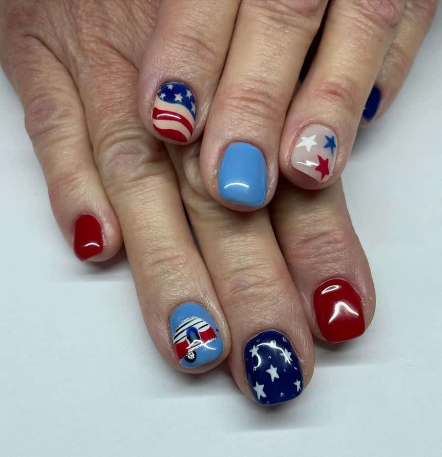 short patriotic nails