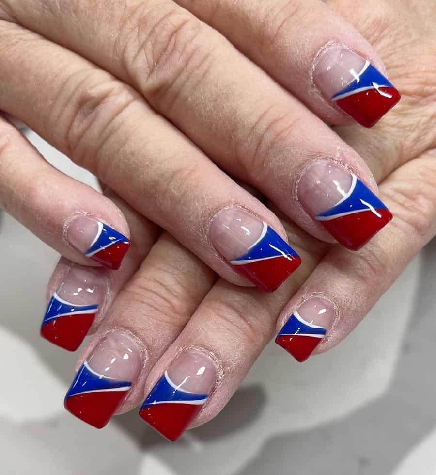 patriotic french tip nail design