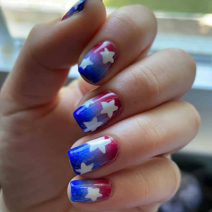 patriotic ombre nails