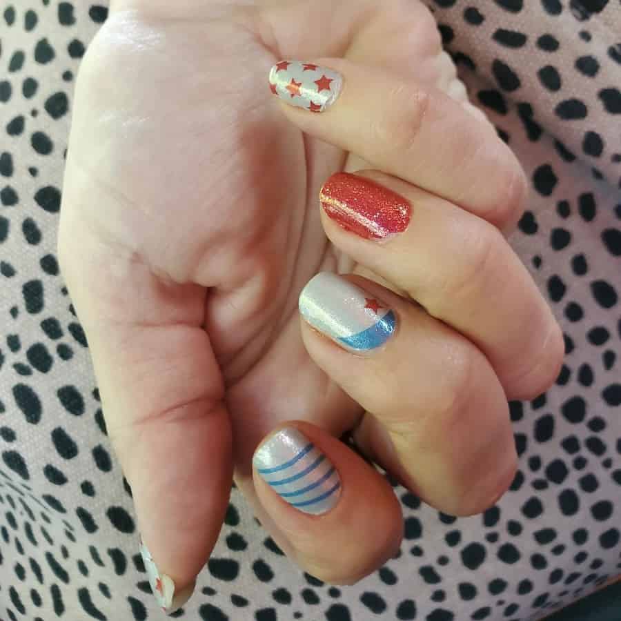 patriotic sticker nails