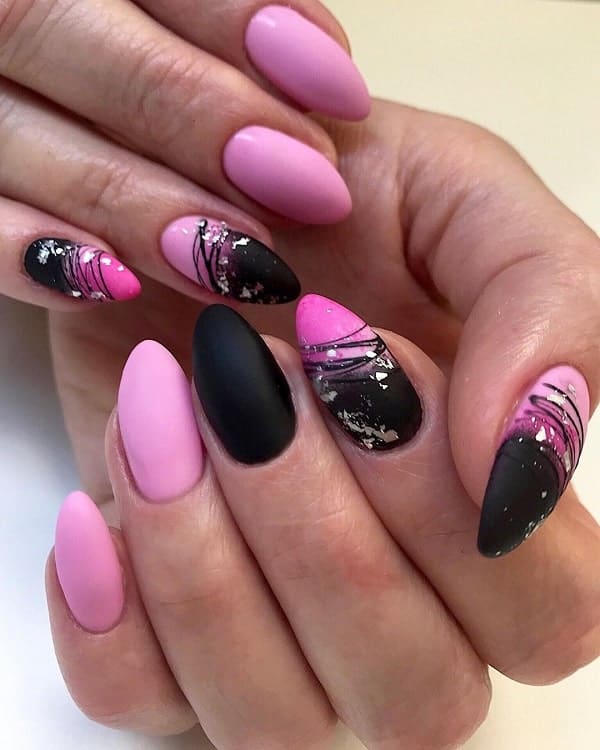 31 Hot Pink And Black Nail Designs for A Unique Look in 2021