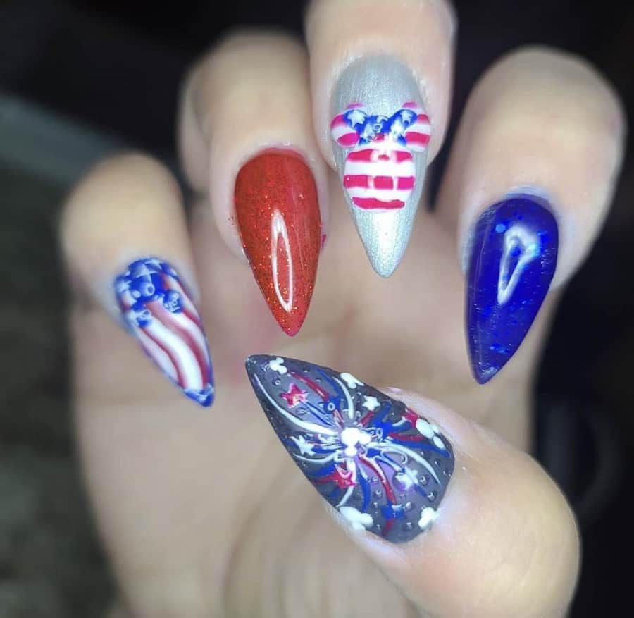 pointy patriotic nails