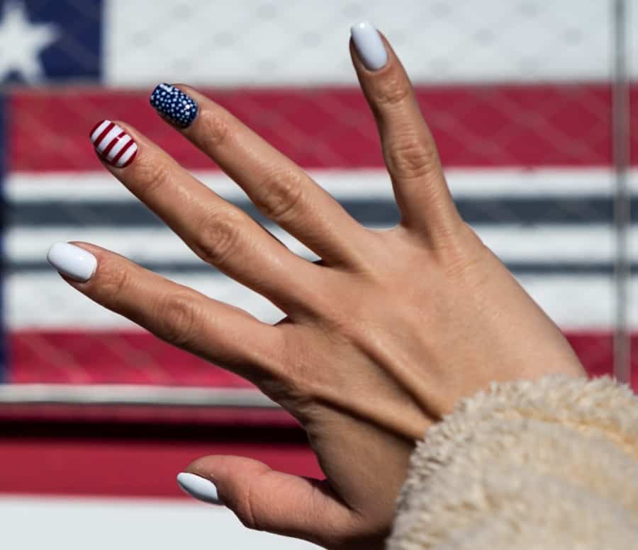 red blue and white patriotic nails