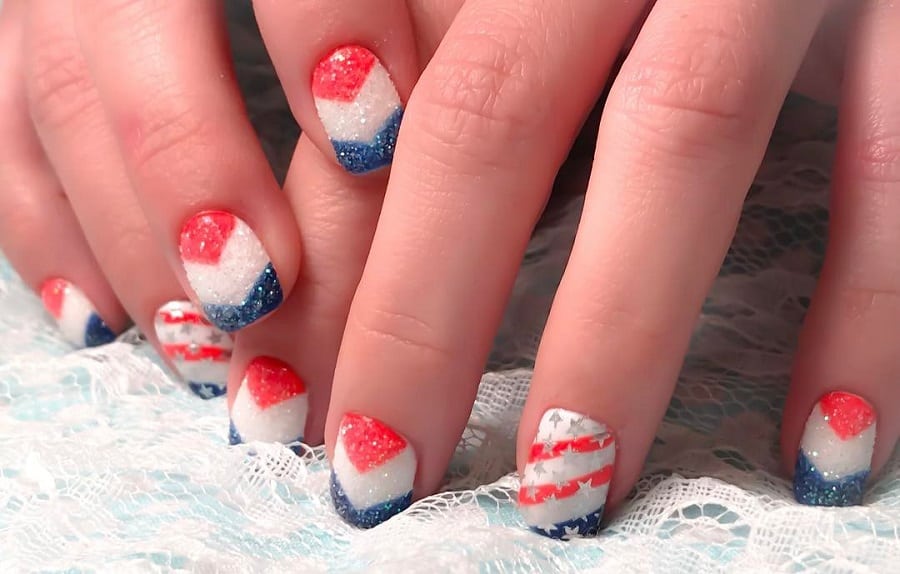 short patriotic nail design