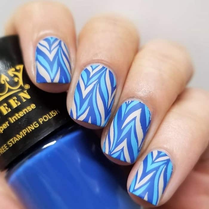 water marble nail stamp