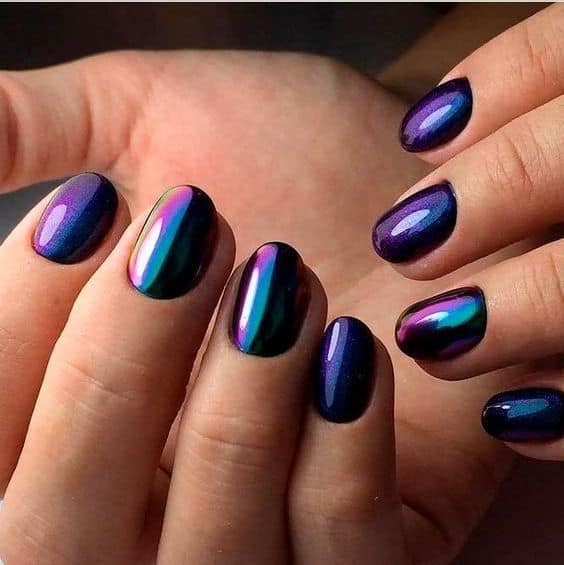 Mirror Acrylic Round Nails