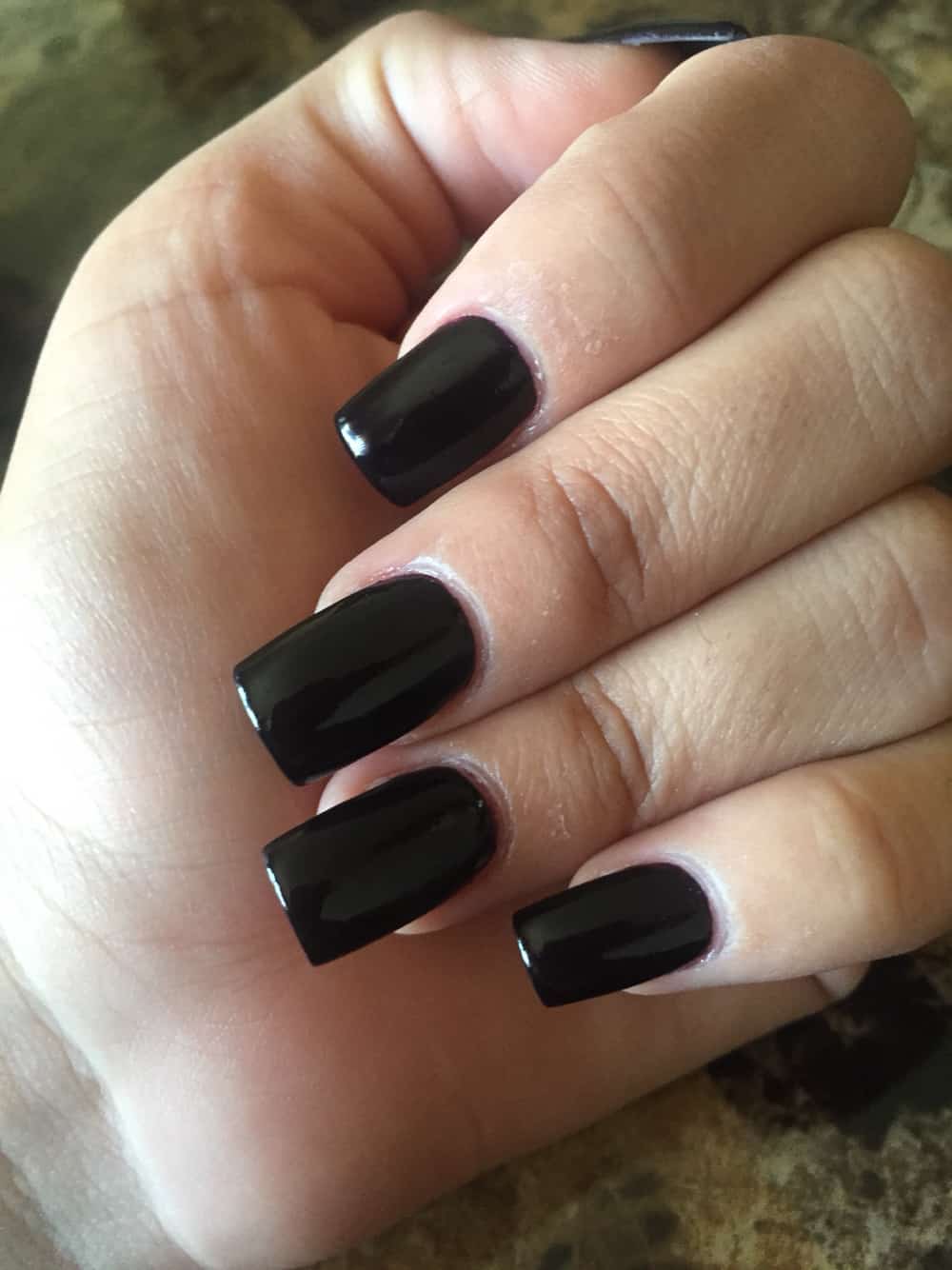 Black Square Acrylic Nail