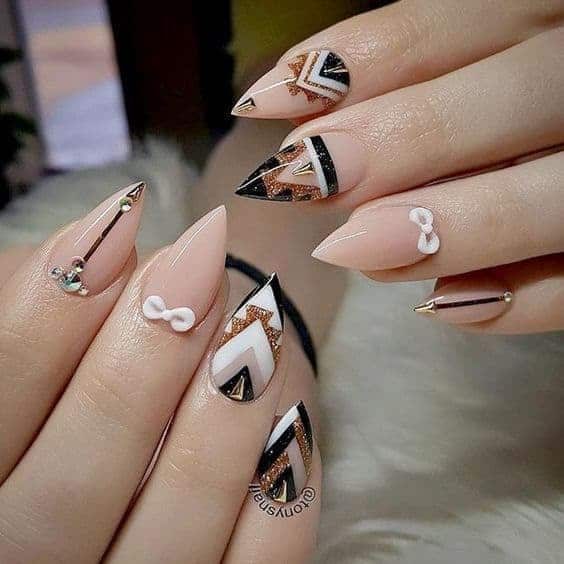 Nude Short Stiletto Nails