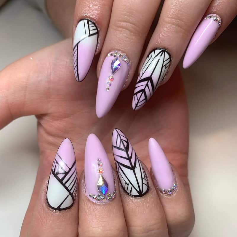 cute long almond nails