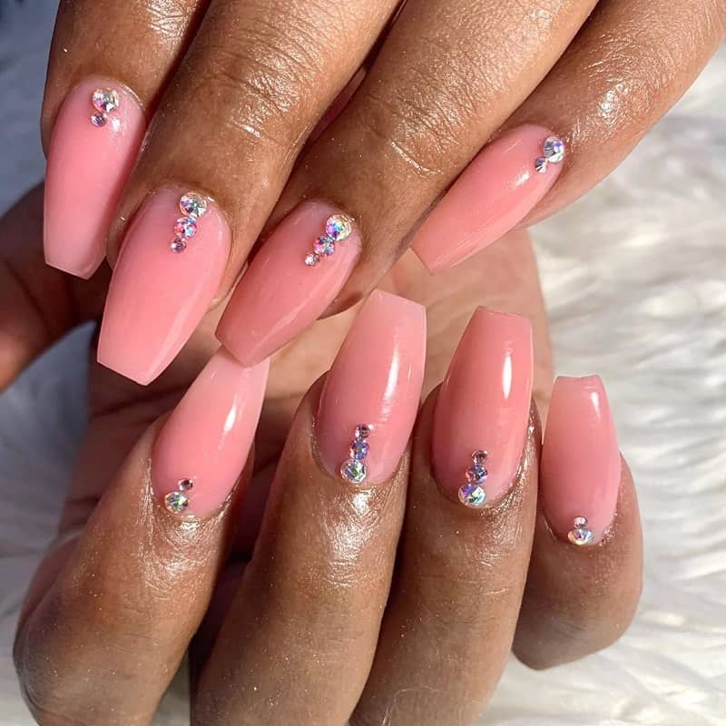 baby pink ballerina nails