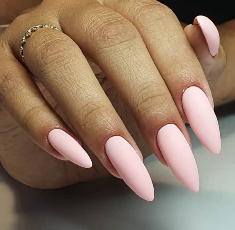 light pink stiletto nails