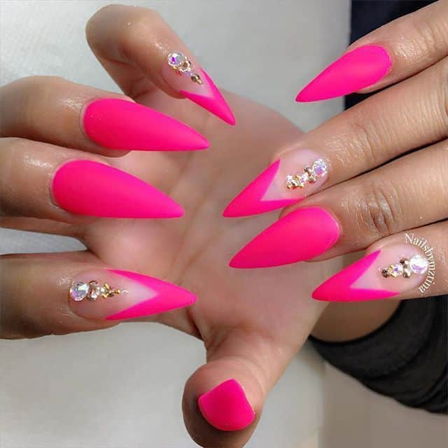 acrylic nails shapes stiletto pinky