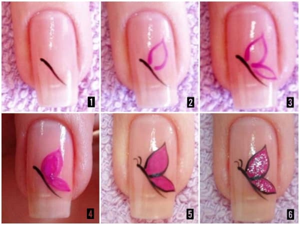How to Do Butterfly Nail Art