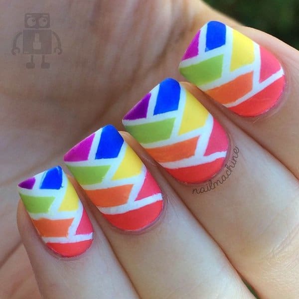 Colorful Abstract Nail Design