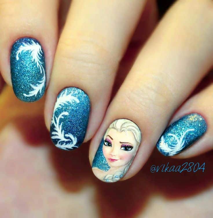 Elsa Frozen Nail Art