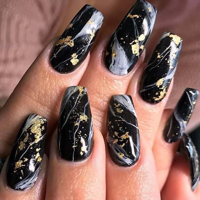 Mysterious Black Ballerina Nails