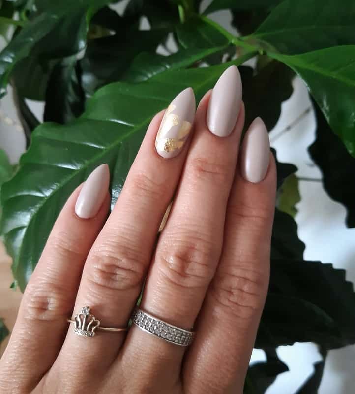 nude color stiletto nails