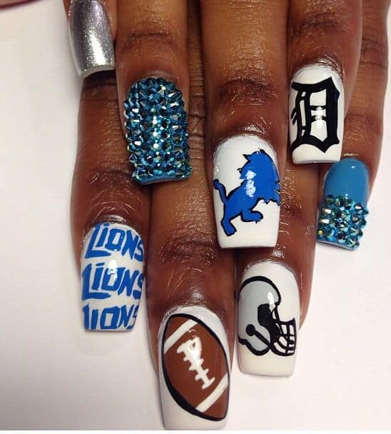 25 Awesome Footballthemed Nail Designs and Arts NailDesignCode