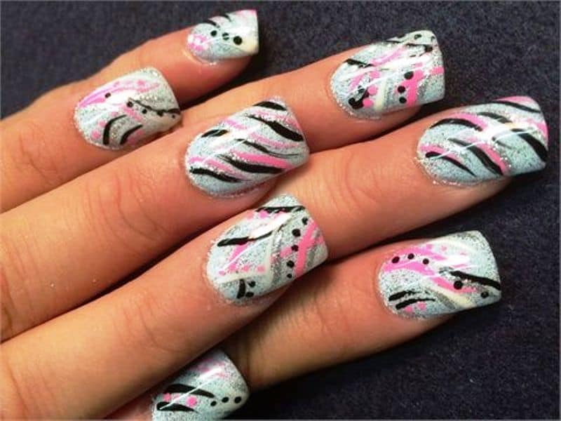 10. Abstract Lines Nail Art Tutorial - wide 7