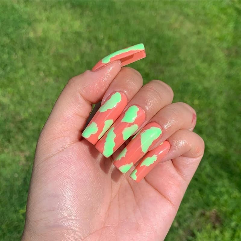 long square summer nails