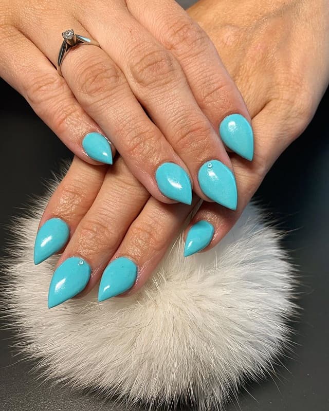 short stiletto winter nail design