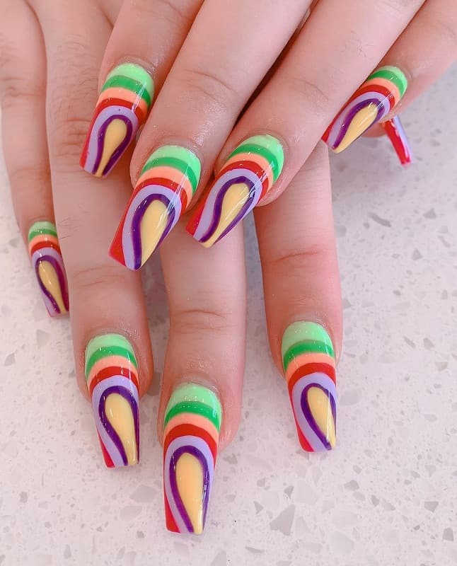 rainbow ballerina nails