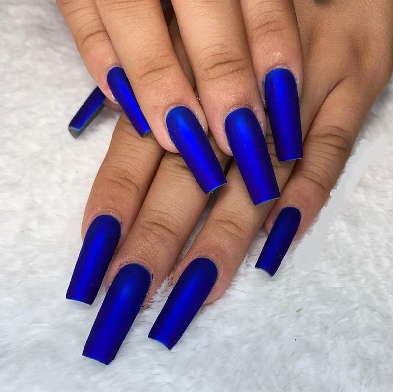 royal blue long square nails