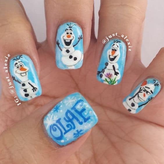 Olaf nail art