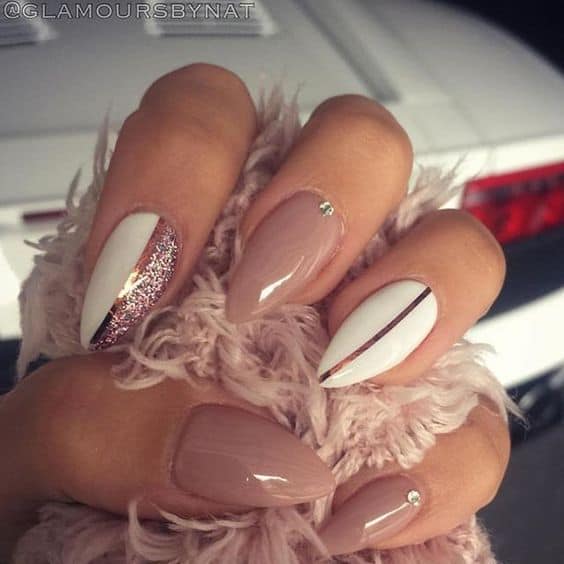 nude stiletto nail designs