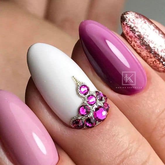 Purple Almond Nail Designs