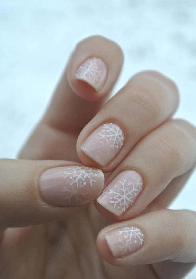 Nude Snowflake Nail