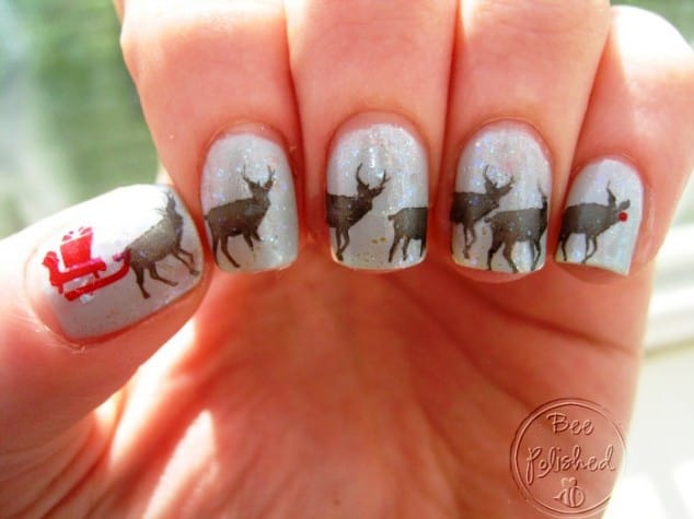 Reindeer Sled Nail Design