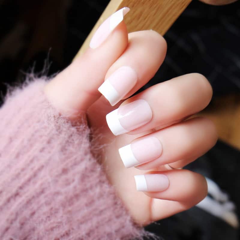 French Square Acrylic Nail Design