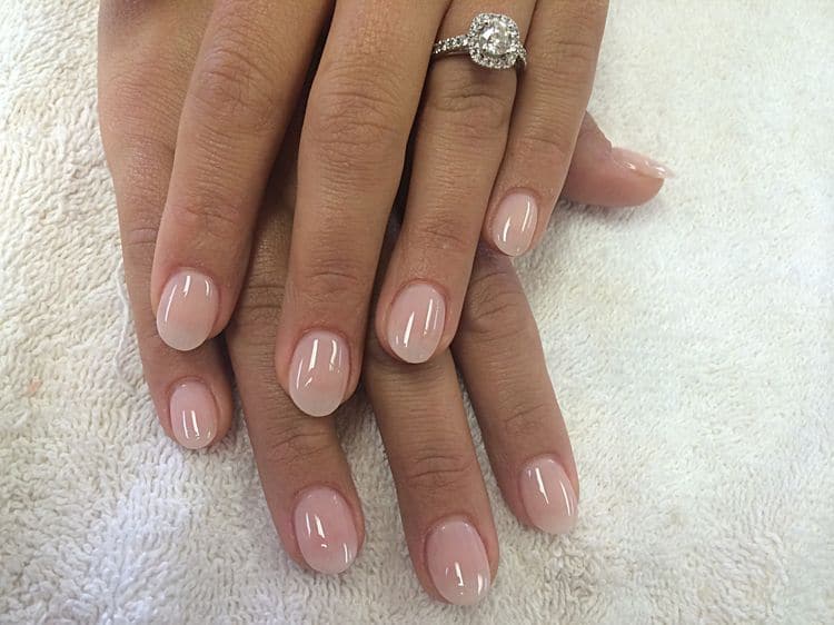 Beige Short Round Nails