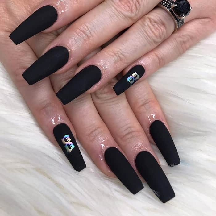 long black square nails 