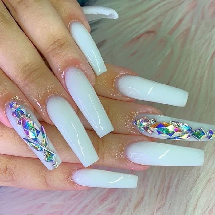 long white square nails 