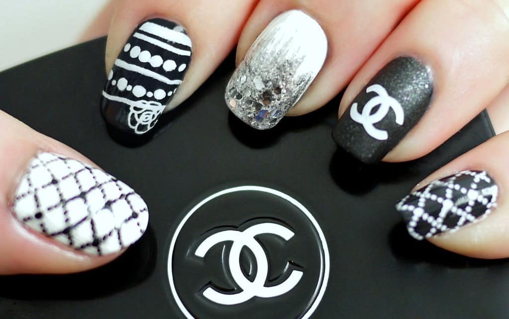 1. Chanel-inspired Acrylic Nail Design - wide 1