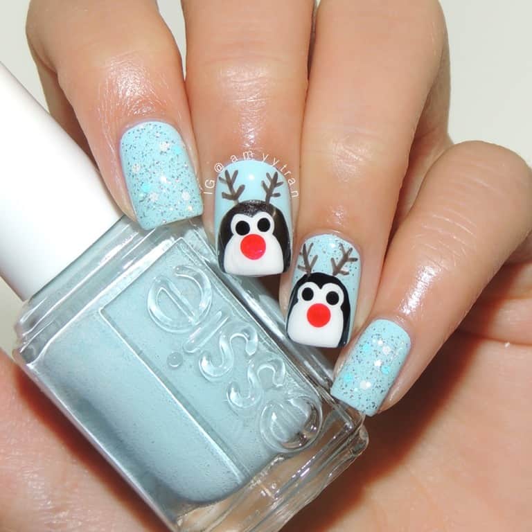 Snowman Reindeer Idea for Nail