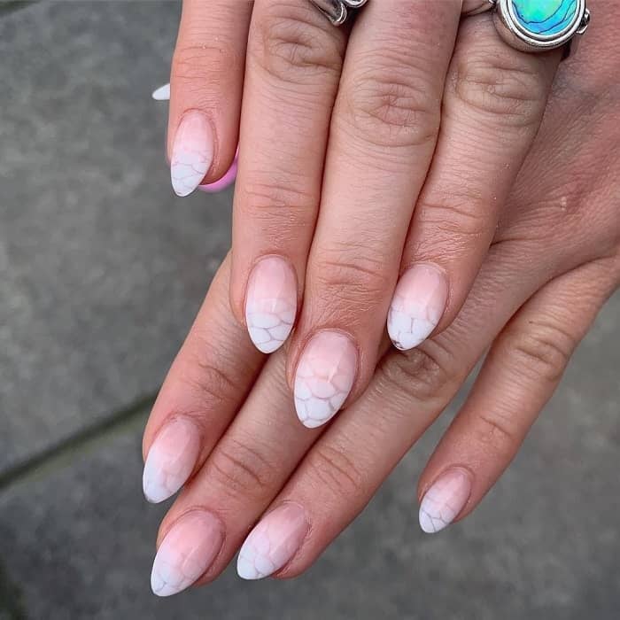 short acrylic almond ombre nails