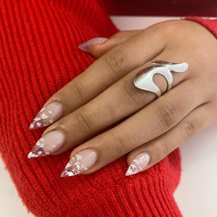 short clear stiletto nails