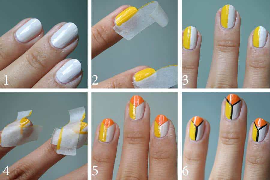 Step by Step Tape Nail Art