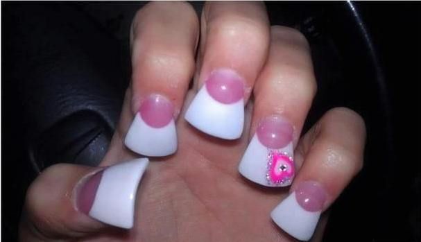 French Tip Duckbill Nails