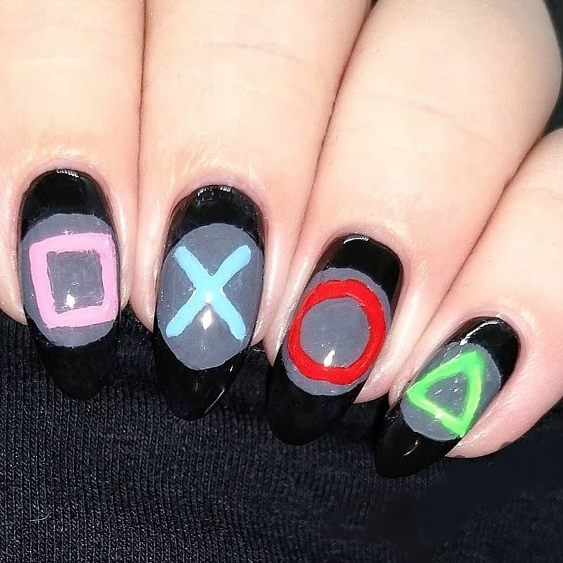 colorful emo nails