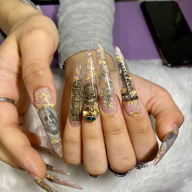 12 Dynamic Dollar Nail Art To Show Off Money NailDesignCode