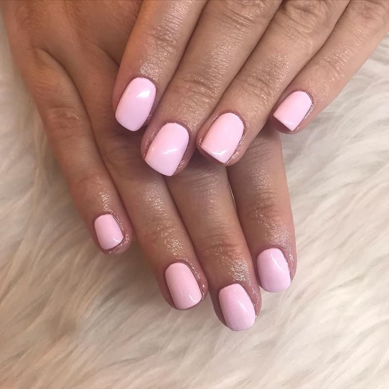 short square pink nails