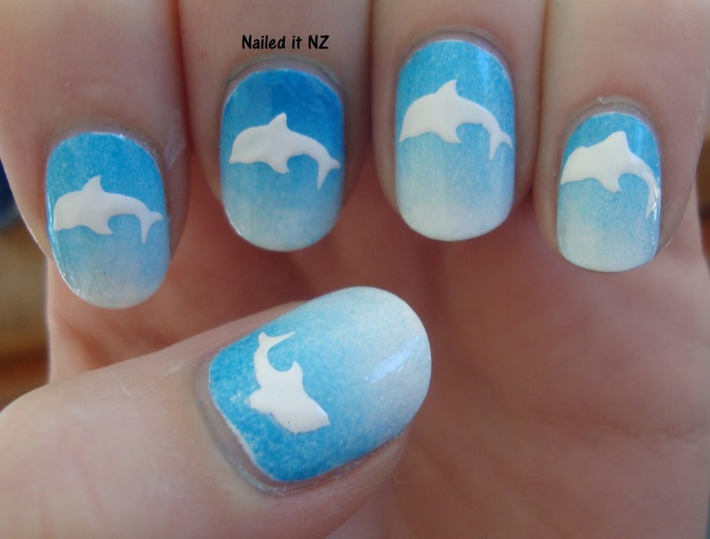 9. Miami Dolphins Nail Art Tutorial - wide 6