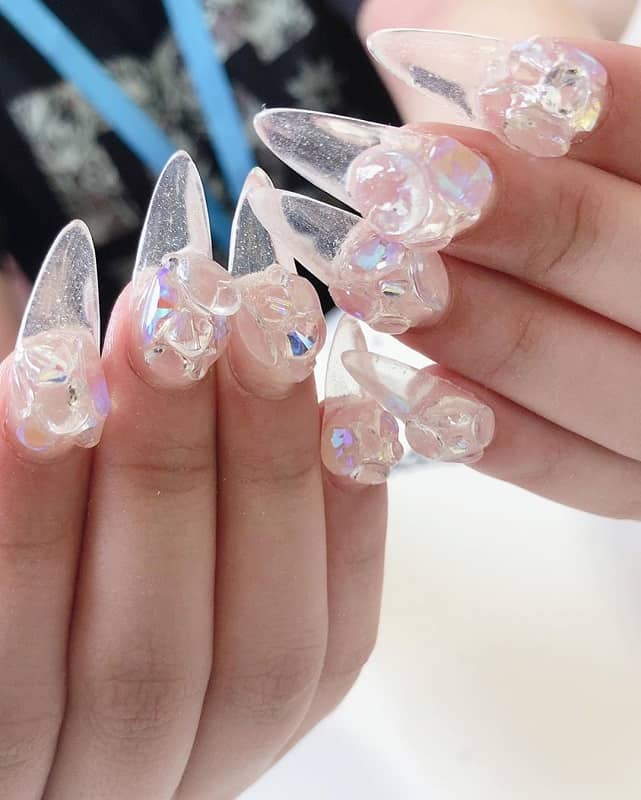 clear glass nail design