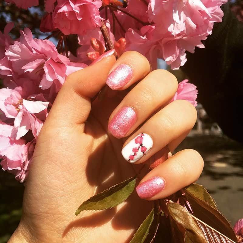  kirschblüte einfach nail art