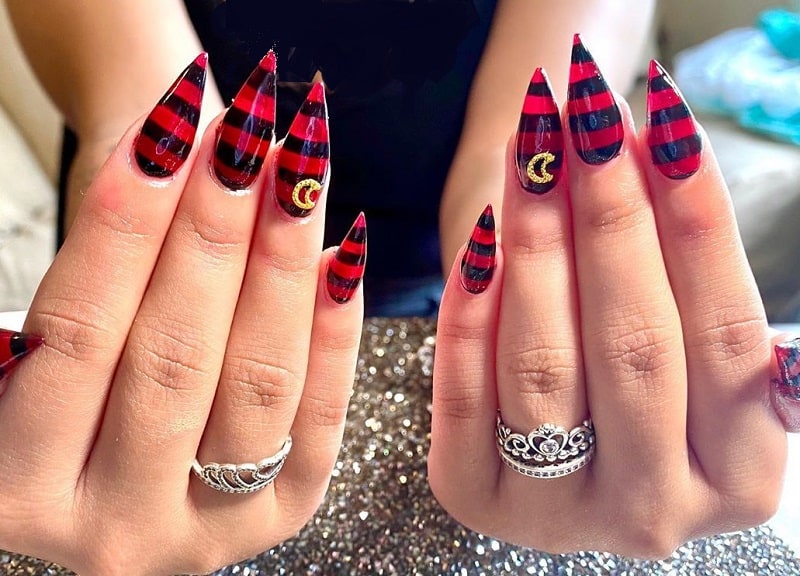 emo stiletto nails